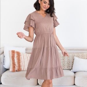 The Amy Swiss Dot Knee Length Dress